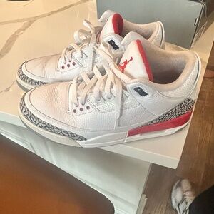 Jordan White and Red Sneakers